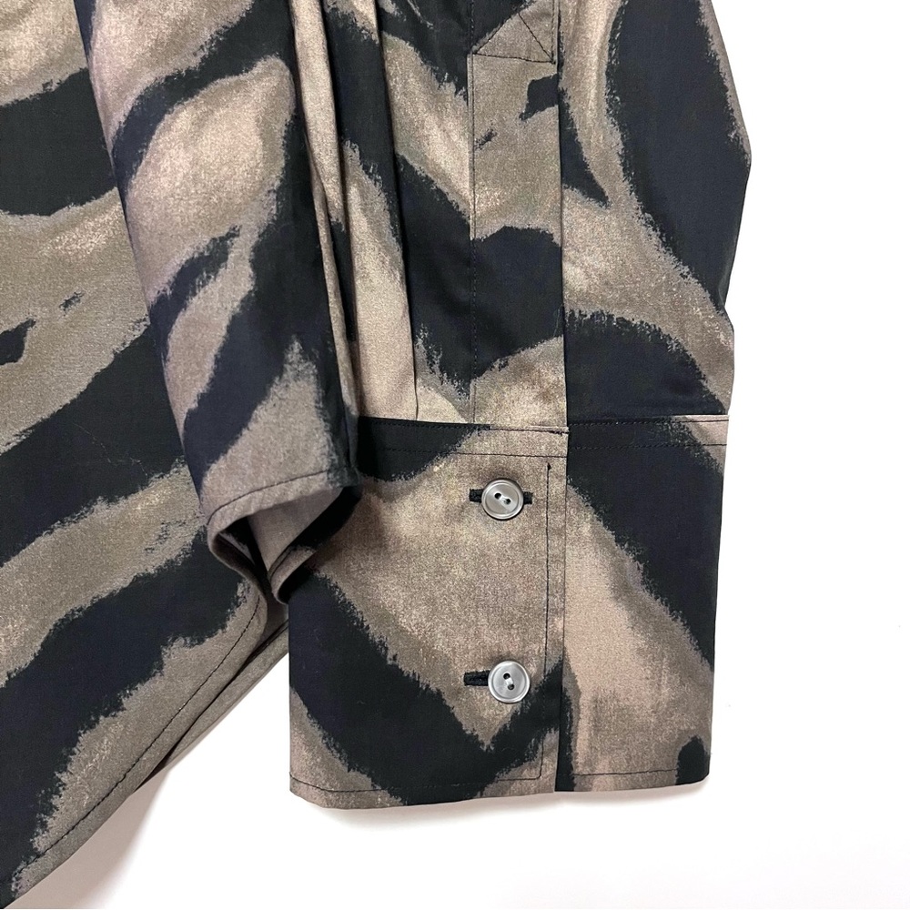 Hinson Wu Women’s Larissa Long Sleeve Abstract Zebra Shirt Size Medium Oversized - Picture 7 of 12